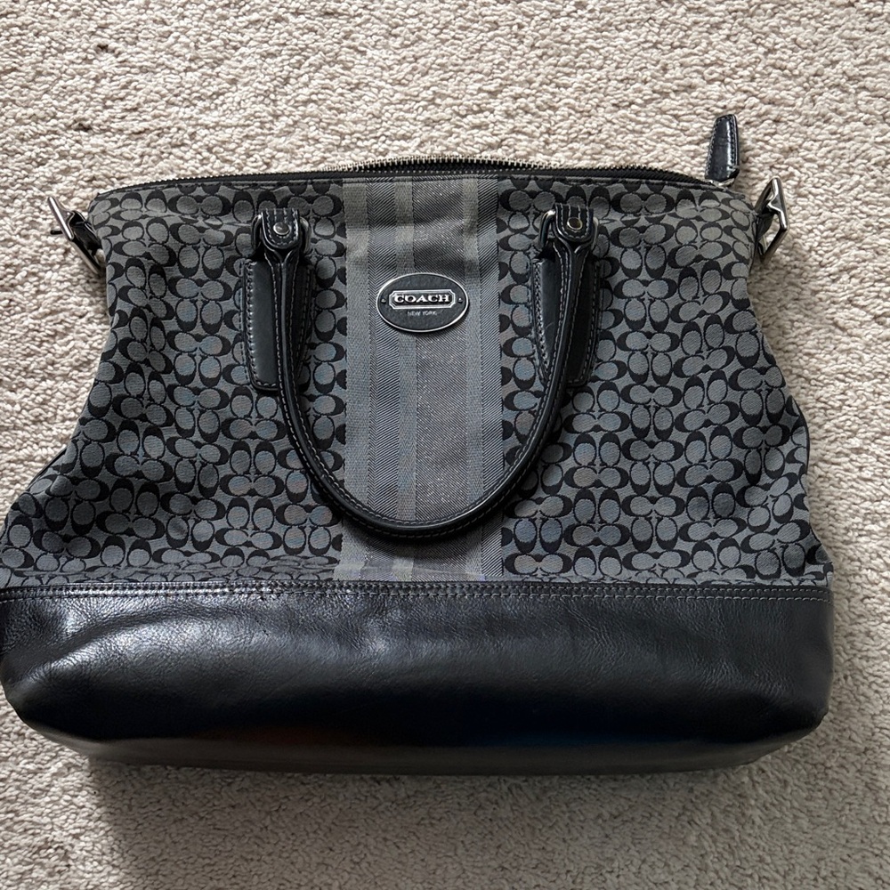 Coach Legacy Molly satchel in graphite gray textured leather